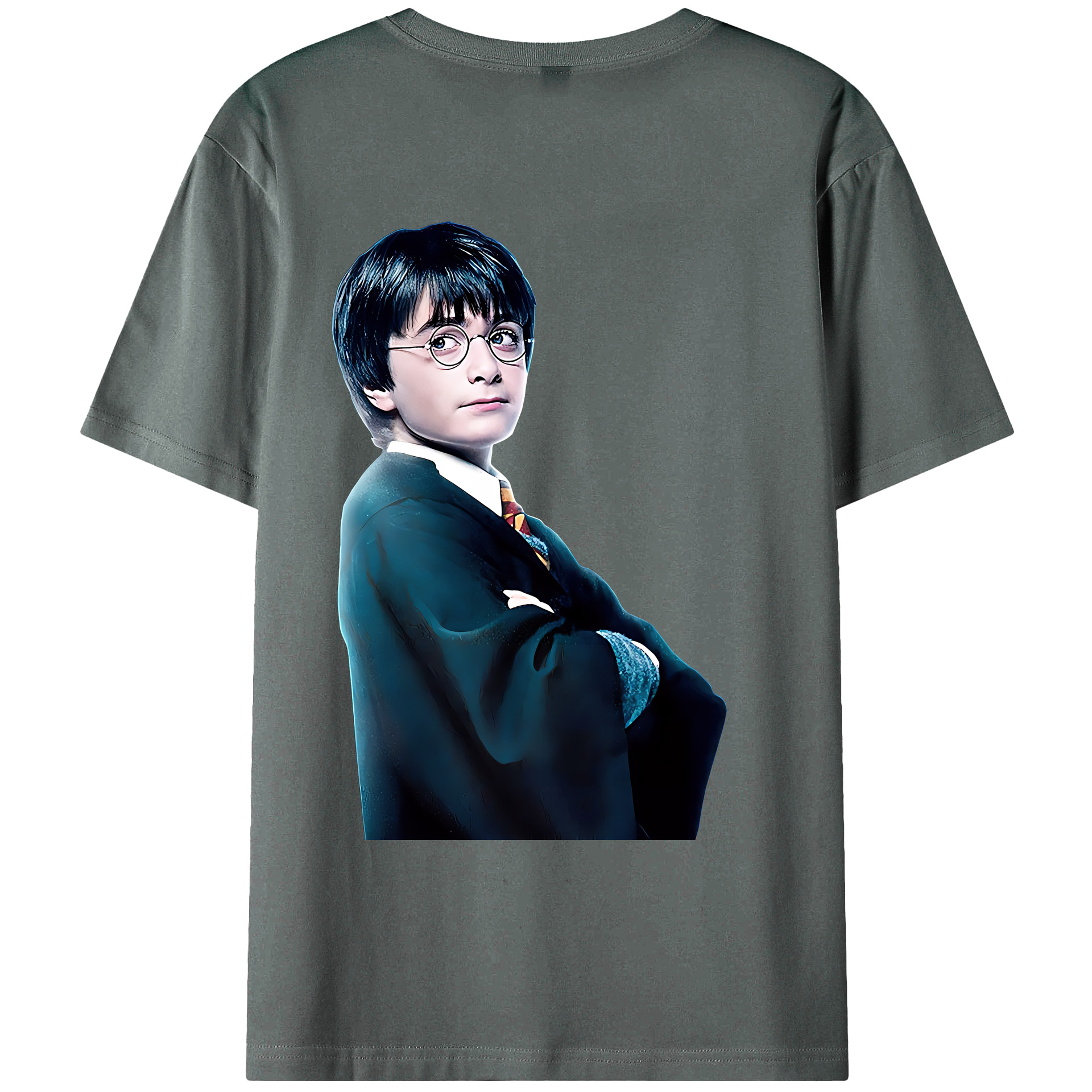 （画像用） Harry Potter ハリー・ポッターシリーズ 綿100％ メンズ半袖Tシャツ（バックプリント） 通気性